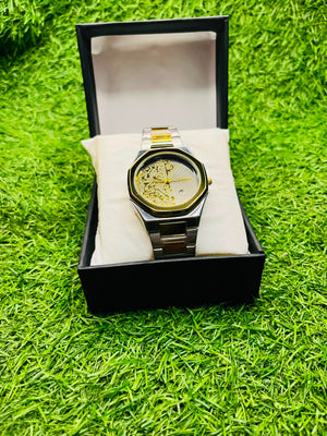 Premium Selver and golden Arabic  Watch