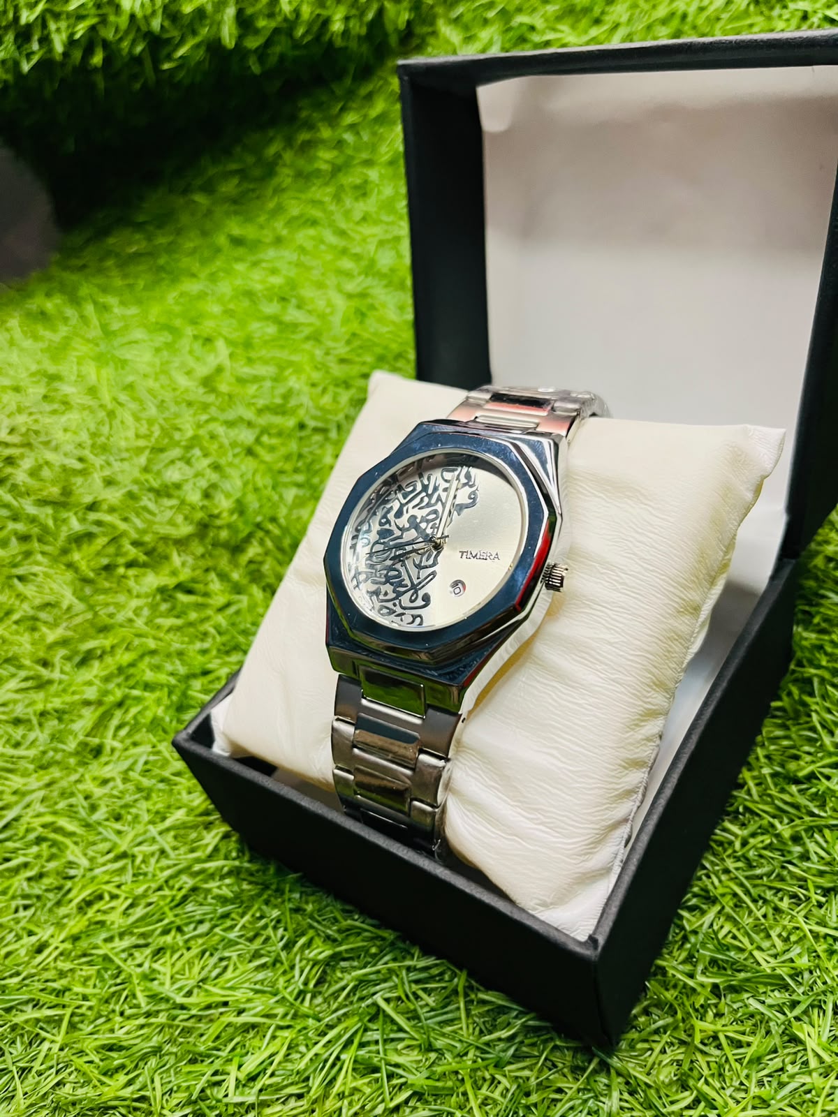Premium Selver Arabic  Watch