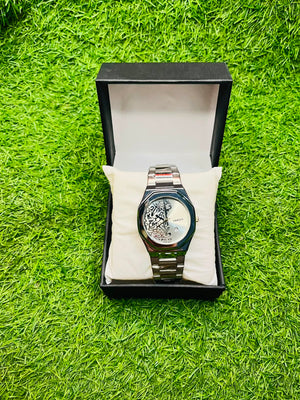 Premium Selver Arabic  Watch