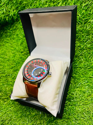 Cassino Dial Leather Watch