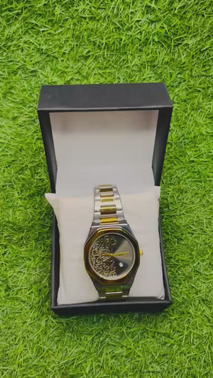 Premium Selver and golden Arabic  Watch